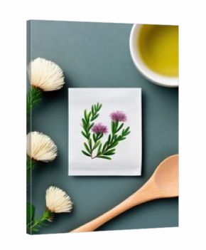 Herbal Tea Preparation with Flowers and Spoon