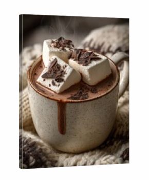 hotchocolate winter drink mug cozy warm cocoa marshmallow foam stilllife cozy hot chocolate mug with marshmallow foam