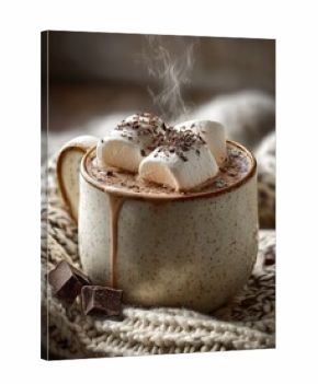 hotchocolate winter drink mug cozy warm cocoa marshmallow foam stilllife cozy hot chocolate mug with marshmallow foam