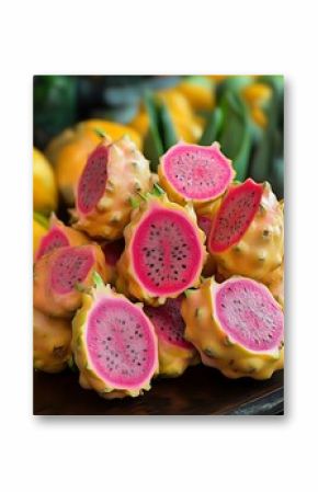 Pink Dragon Fruit: A Vibrant Still Life of Tropical Delights