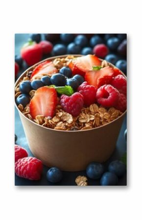 Delicious Granola Bowl: A Vibrant Blend of Berries and Strawberries