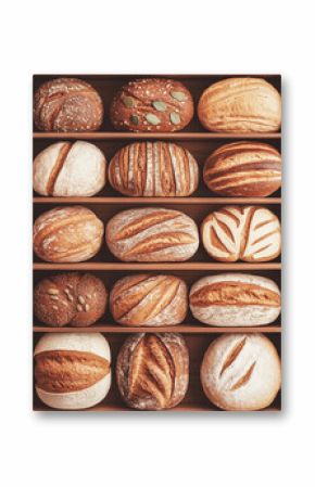 A Bread Display in a Wooden Bakery