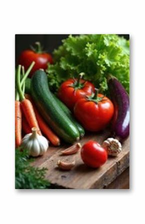 Vibrant Harvest: A Rustic Still Life of Fresh Vegetables
