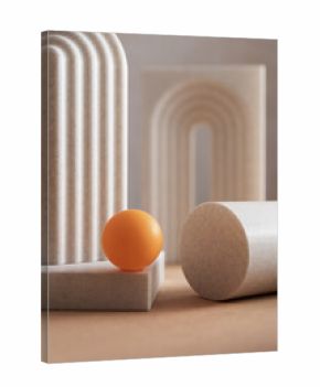 3D Printed White  Objects With Small Orange Ball
