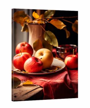 autumn still life with apples