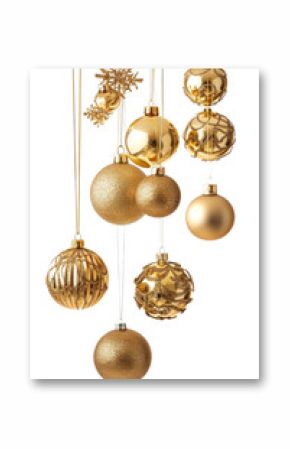 PNG Golden christmas baubles chandelier jewelry hanging.