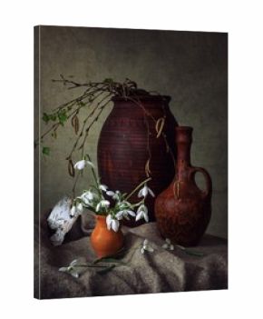 Still life with bouquet of spring flowers