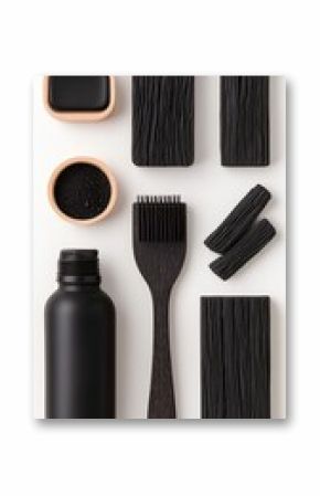 Black Charcoal Cosmetics Flatlay