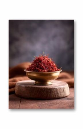 Saffron Spice in a Decorative Bowl