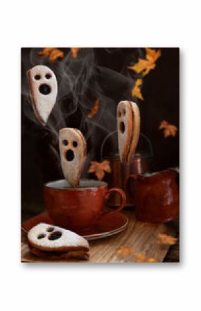 Linzer Ghost shape Cookies, Fun Halloween Baking