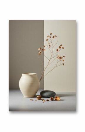Still Life with Ceramic Vase and Dried Branch