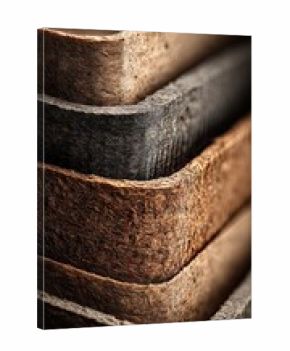 Stacked Biodegradable Packaging Materials Close-Up