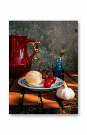 Vibrant Outdoor Table Setting With Food in Natural Light