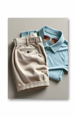 AI Generative. Stylish Summer Outfit with Polo Shirt and Shorts.