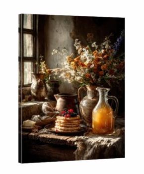 Pancakes by Window Still Life