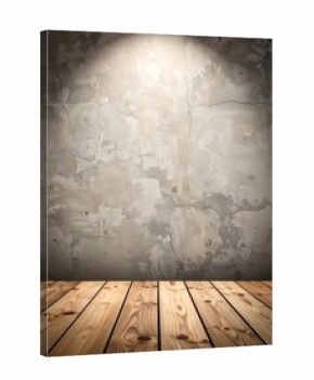 Empty room with wooden floor and textured wall