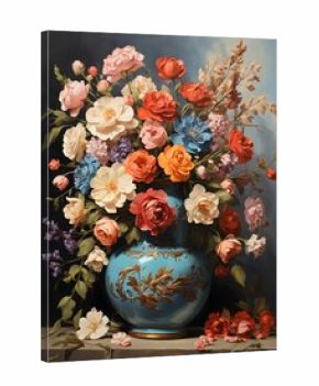 Vibrant Blooms: A Still Life with a Colorful Jug