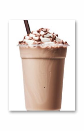 PNG Iced Chocolate milk in takeaway cup milkshake chocolate smoothie.