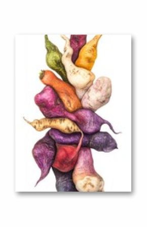 A Colorful Celebration of Root Vegetables: A Vibrant Artistic Still Life