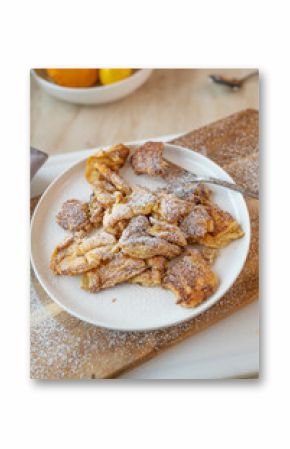 Homemade kaiserschmarrn. Austrian delicious pancakes