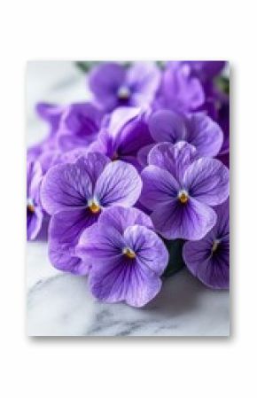 Closeup of vibrant purple violets.