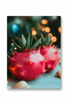 Dragon Fruit Festive Arrangement: A Vibrant, Tropical Christmas Still Life