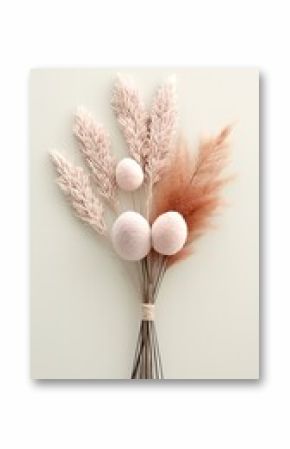 Pastel Dried Floral Arrangement on Light Background