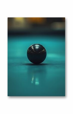 Billiards ball on teal pool table