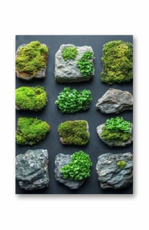 Moss and Stone Arrangement: A Nature-Inspired Display