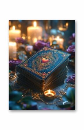 Ornate Box with Candles and Flowers