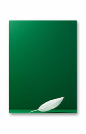 White Leaf on Green Background Minimalist Design