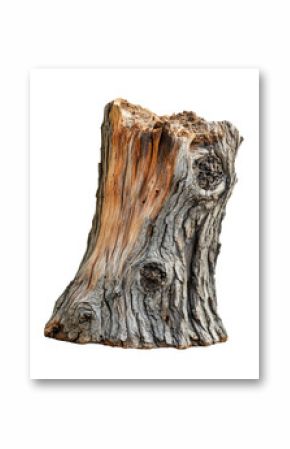 Natural wood stump display forest rustic organic texture isolated on transparent background png