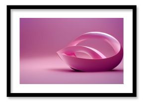 3D digital render of an abstract flowing pink shape on a pink background for wallpapers