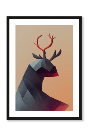 AI-generated digital art of a mythical creature with antlers