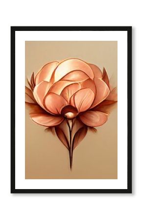 AI-generated digital art of a flower on a beige background