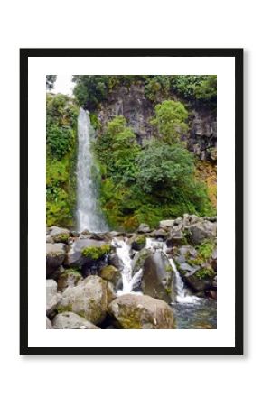 the picturesque dawson falls at the base of mount taranaki in egmont national park on the west coast of the north island of new zealand 