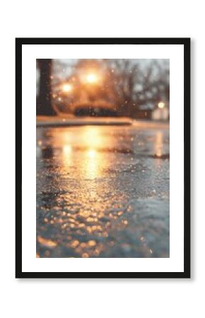 Rainy Night City Street Reflection