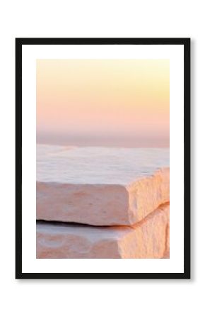 Stack of Light Pink Rocks at Sunset