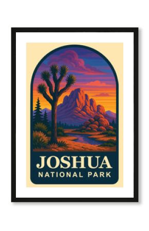 joshua tree national park vector illustration