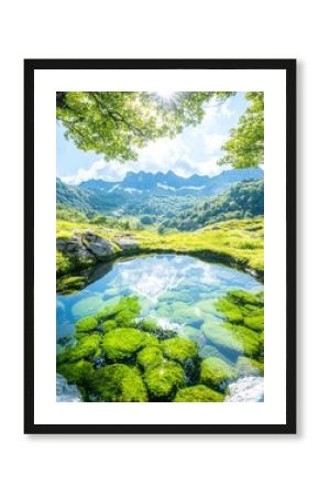 Bright Sunlight Reflecting in Mountain Pool