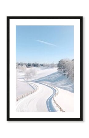 Snowy Path Through a Winter Landscape