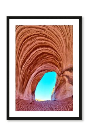 Sandstone Cave Amphitheater Desert Layers Panorama Looking Outward