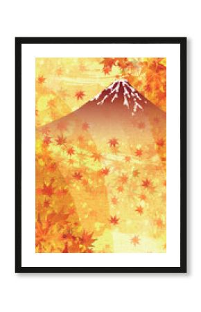 富士山　紅葉　もみじ　秋　背景 