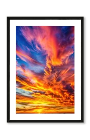 Vibrant sunset with colorful clouds and dramatic sky