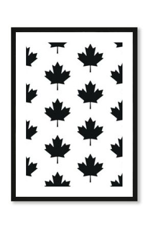 Vector seamless pattern of flat maple leaf isolated on white background