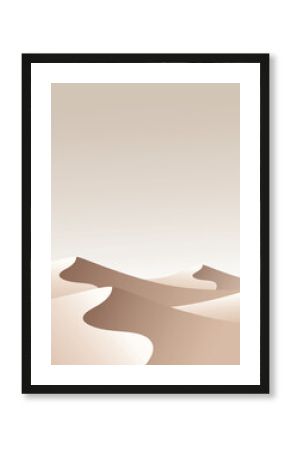 Minimalist Desert Sand Dunes - Vector Illustration