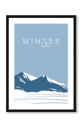 Winter landscape poster, winter postcard