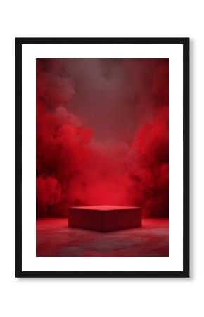 Red Smoke and Cube Display