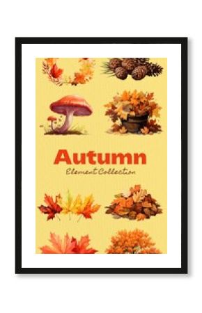 Autumn nature element set