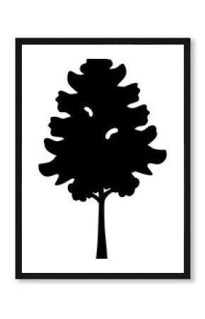 Maple tree silhouette minimal black isolated vector clean simple modern nature design 